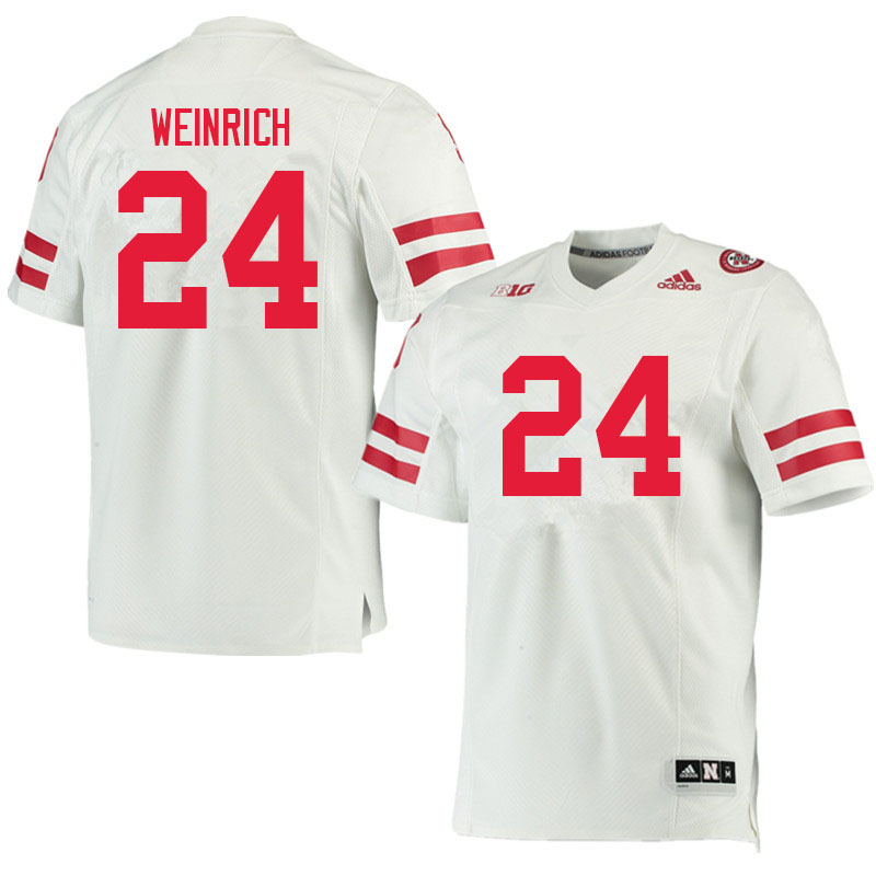Men #24 Charlie Weinrich Nebraska Cornhuskers College Football Jerseys Sale-White